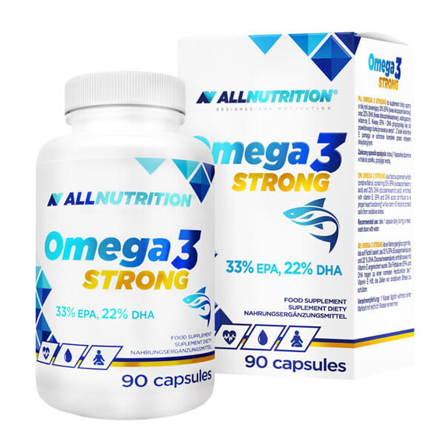 Buy Allnutrition Omega 3 Strong, fish oil 1000 mg, 90 capsules Allnutrition Omega 3 Strong, fish oil 1000 mg, 90 capsules