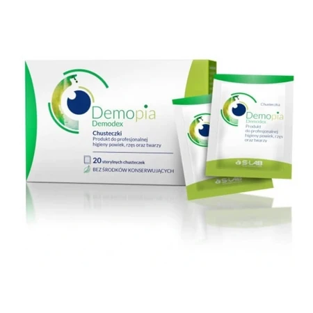 Demopia Demodex, wipes for professional hygiene of eyelids, eyelashes and face, 20 pieces