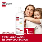 Emolium Dermocare 3en1, liquide de bain, gel nettoyant et shampoing, après 1 mois, 400 ml