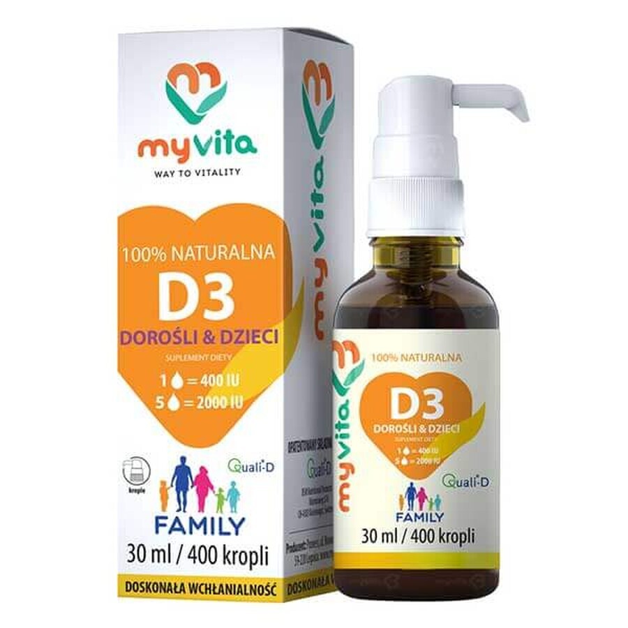 Buy MyVita Vitamin D3 Family, drops for children and adults, 30 ml MyVita Vitamin D3 Family, drops for children and adults, 30 ml