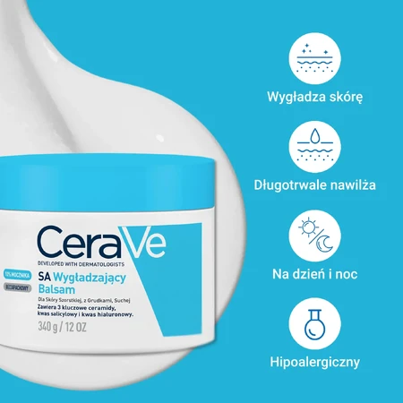 CeraVe SA, Smoothing lotion with ceramides, Rough, thick and dry skin, 340 ml