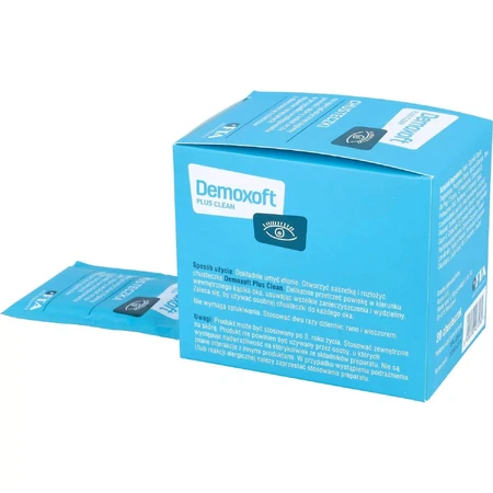 Demoxoft Plus Clean, toallitas para la higiene especializada de los párpados y la zona ocular, 20 unidades