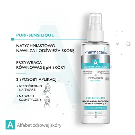 Pharmaceris A Puri-Sensilique, hydraterende en verzachtende tonic-mist, 200 ml