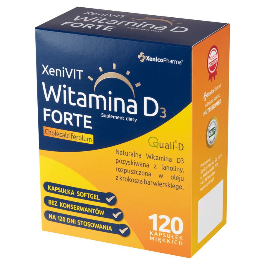 Buy XeniVit Vitamin D3 4000 IU Forte, 120 capsules XeniVit Vitamin D3 4000 IU Forte, 120 capsules