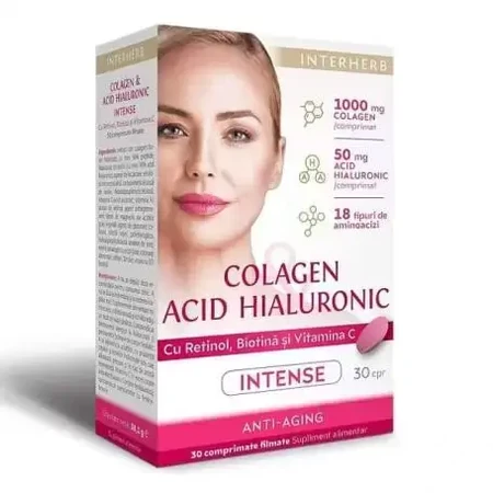 Collagen and Hyaluronic Acid Intense, 30 tablets, Interherb