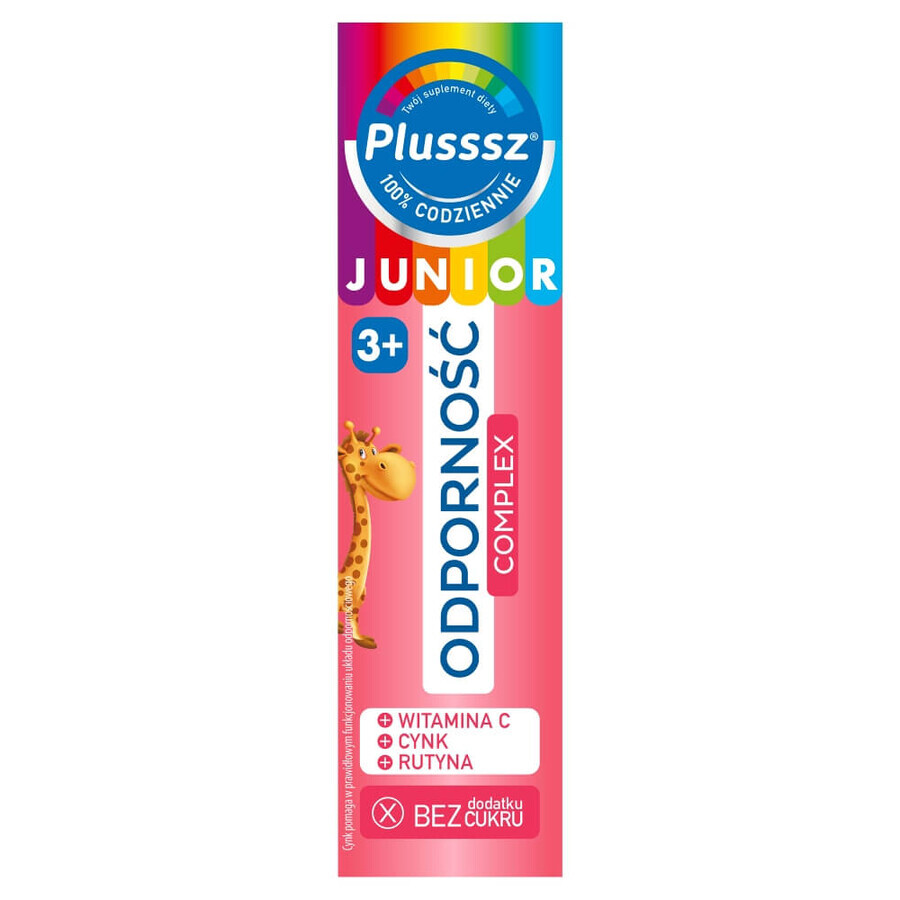 Buy Plusssz Junior Immunity Complex, for children over 3 years, raspberry and strawberry flavor, 20 effervescent tablets Plusssz Junior Immunity Complex, for children over 3 years, raspberry and strawberry flavor, 20 effervescent tablets