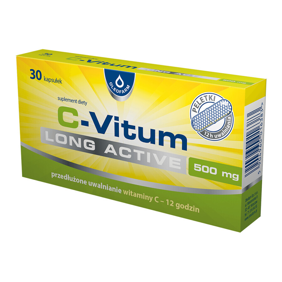 Winkel op C-Vitum Lang Actief, vitamine C 500 mg, 30 capsules C-Vitum Lang Actief, vitamine C 500 mg, 30 capsules