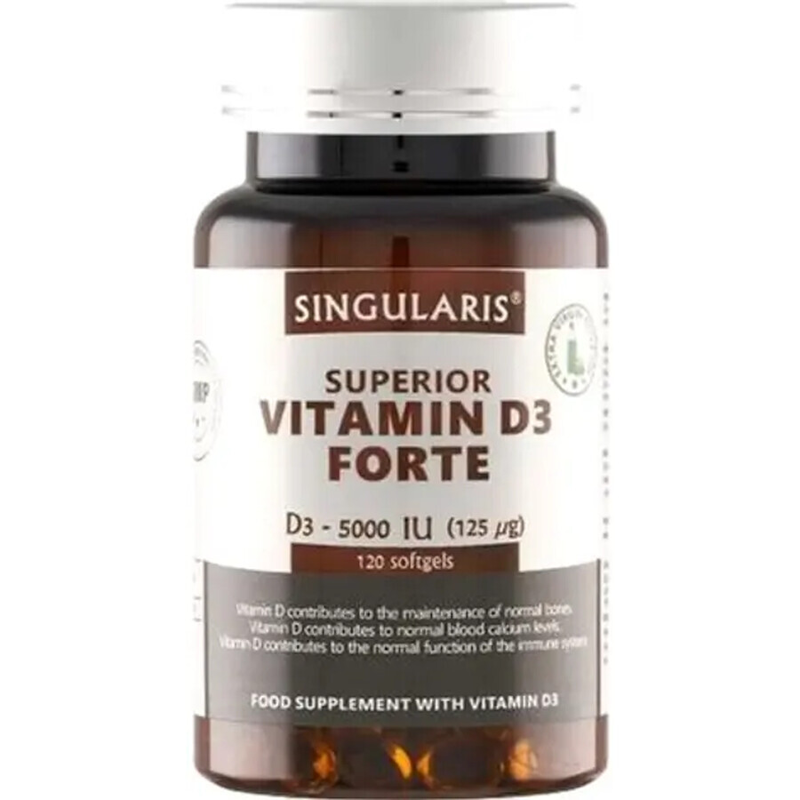 Singularis Superior Vitamine D3 Forte 5000 IE, 120 zachte capsules