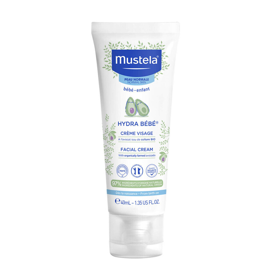 Mustela, Hydra Bebe Krem do twarzy, 40 ml