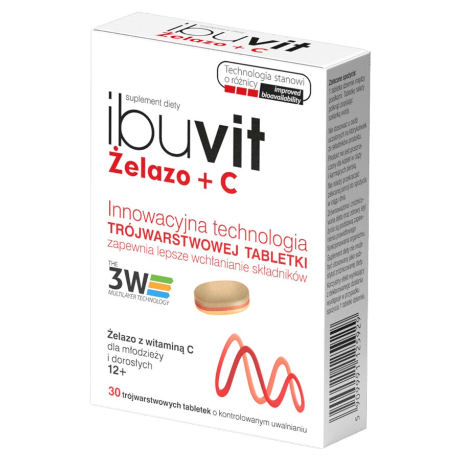 Buy Ibuvit Iron + C, 30 tablets with controlled release Ibuvit Iron + C, 30 tablets with controlled release