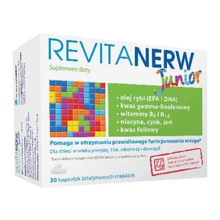 Revitanerw Junior, voor kinderen vanaf 3 jaar en volwassenen, 30 zachte capsules
