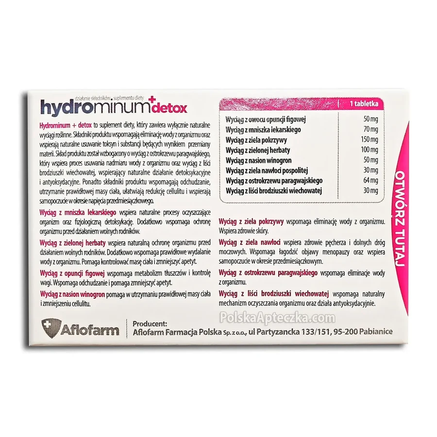 Hydrominum + Detox, 30 tablets, Aflofarm