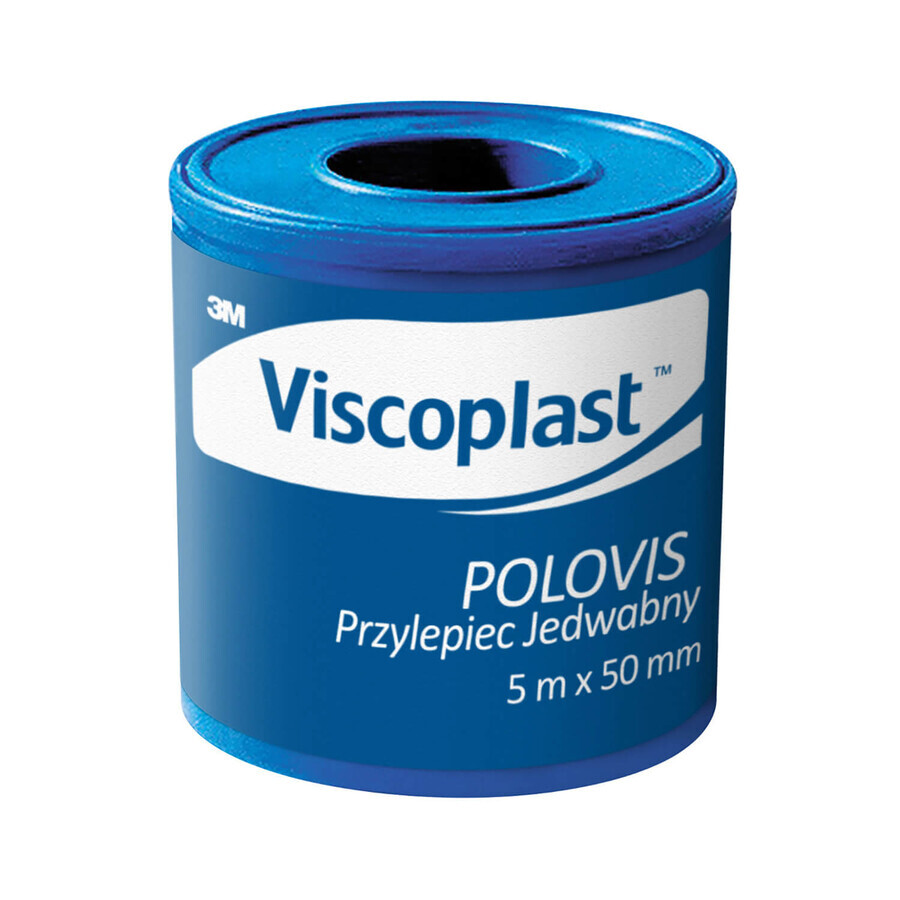 Cumpără Viscoplast Polovis, adeziv de mătase, 5 m x 50 mm, 1 bucată Viscoplast Polovis, adeziv de mătase, 5 m x 50 mm, 1 bucată