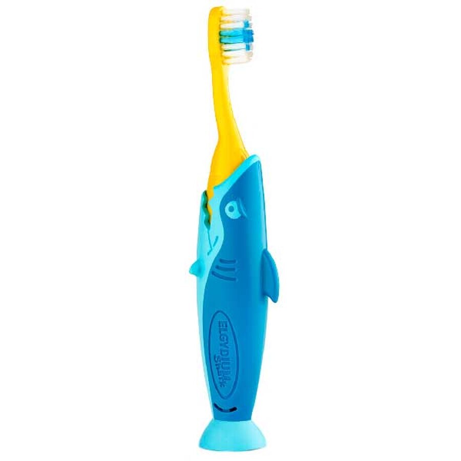 Cumpără Elgydium Pocket Kids Shark, periuță de dinți pentru copii, de călătorie, 2-6 ani, 1 bucată Elgydium Pocket Kids Shark, periuță de dinți pentru copii, de călătorie, 2-6 ani, 1 bucată