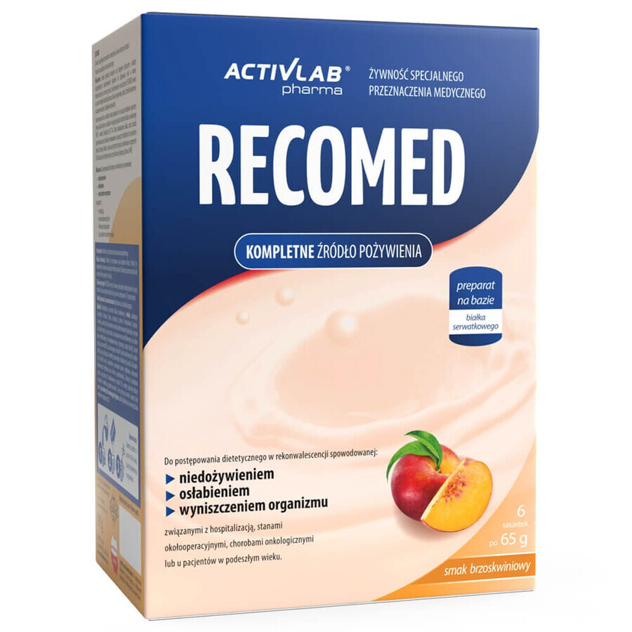 Winkel op ActivLab Pharma RecoMed, voedingspreparaat, perzik, 65 gx 6 zakjes ActivLab Pharma RecoMed, voedingspreparaat, perzik, 65 gx 6 zakjes