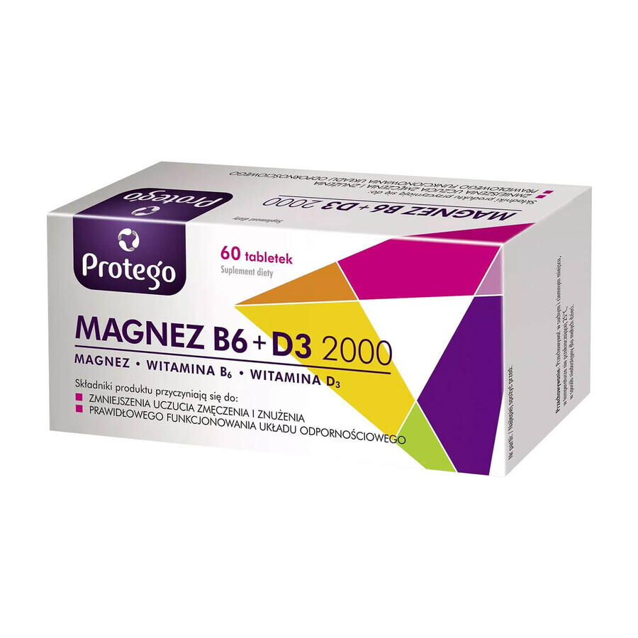 Acquista Protezione Magnesio B6 + D3 2000, Integratore Alimentare in Compresse - 60 Pezzi Protezione Magnesio B6 + D3 2000, Integratore Alimentare in Compresse - 60 Pezzi