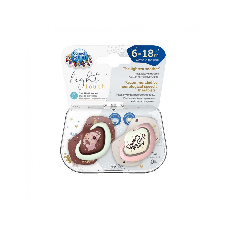 Acquista Canpol, Succhietto in silicone simmetrico 6-18m Sleepy Koala 22/659 rosa, confezione da 2 Canpol, Succhietto in silicone simmetrico 6-18m Sleepy Koala 22/659 rosa, confezione da 2