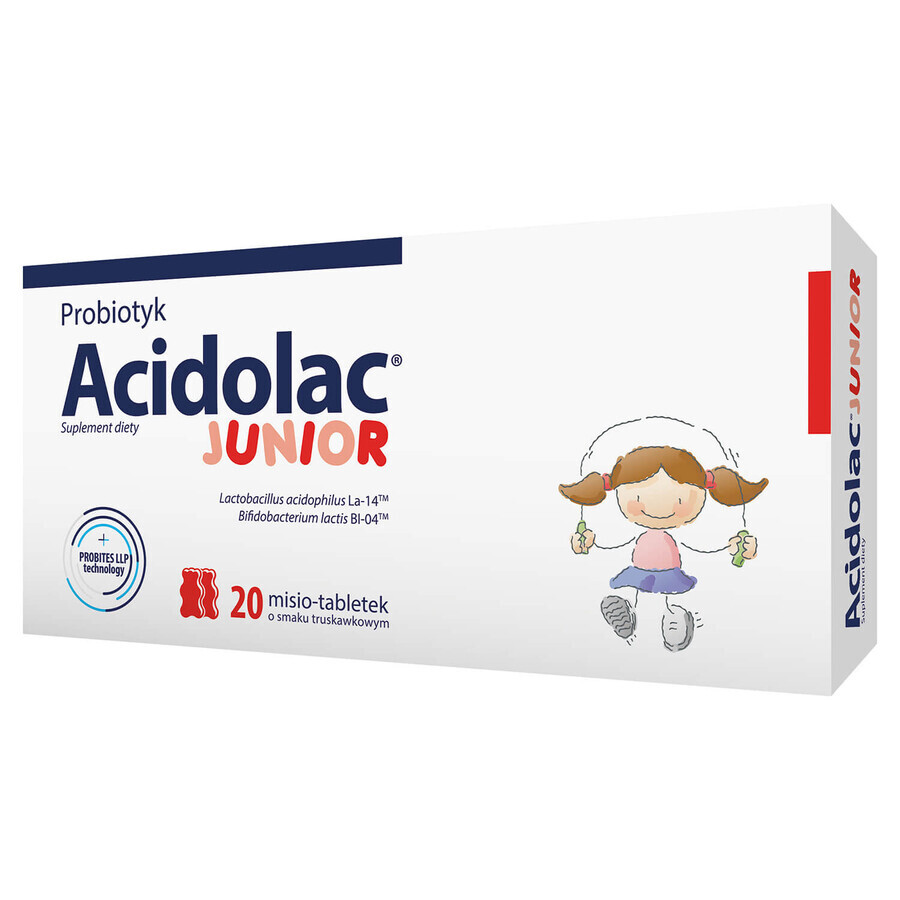 Cumpără Acidolac Junior, pentru copii începând cu vârsta de 3 ani, aromă de căpșuni, 20 de tablete de ursuleți de pluș Acidolac Junior, pentru copii începând cu vârsta de 3 ani, aromă de căpșuni, 20 de tablete de ursuleți de pluș