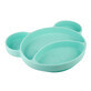 Canpol Babies, silicone saucer with suction cup, turquoise teddy bear, from 6 months, 1 pc.