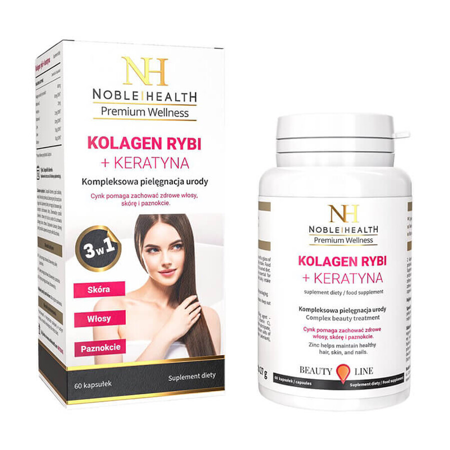 Comprar Noble Health Colágeno de Pescado + Queratina, 60 cápsulas Noble Health Colágeno de Pescado + Queratina, 60 cápsulas