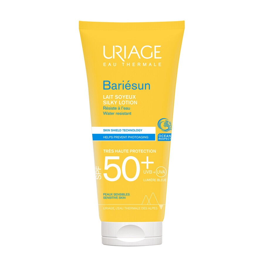 Cumpără Uriage Bariesun, lapte mătăsos, piele sensibilă, SPF 50+, 100 ml Uriage Bariesun, lapte mătăsos, piele sensibilă, SPF 50+, 100 ml