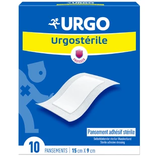 Urgo Urgosterile, apósito estéril, autoadhesivo, 10 cm x 15 cm, 10 unidades