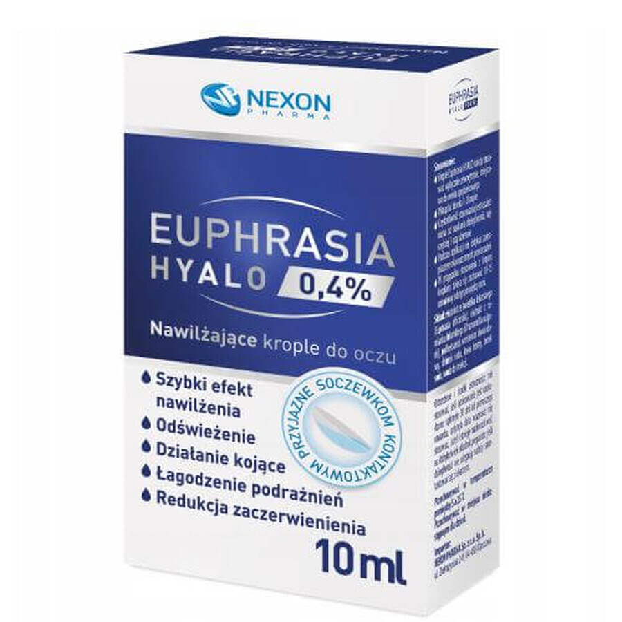 Euphrasia Hyalo 0,4 %, gotas hidratantes para los ojos, 10 ml