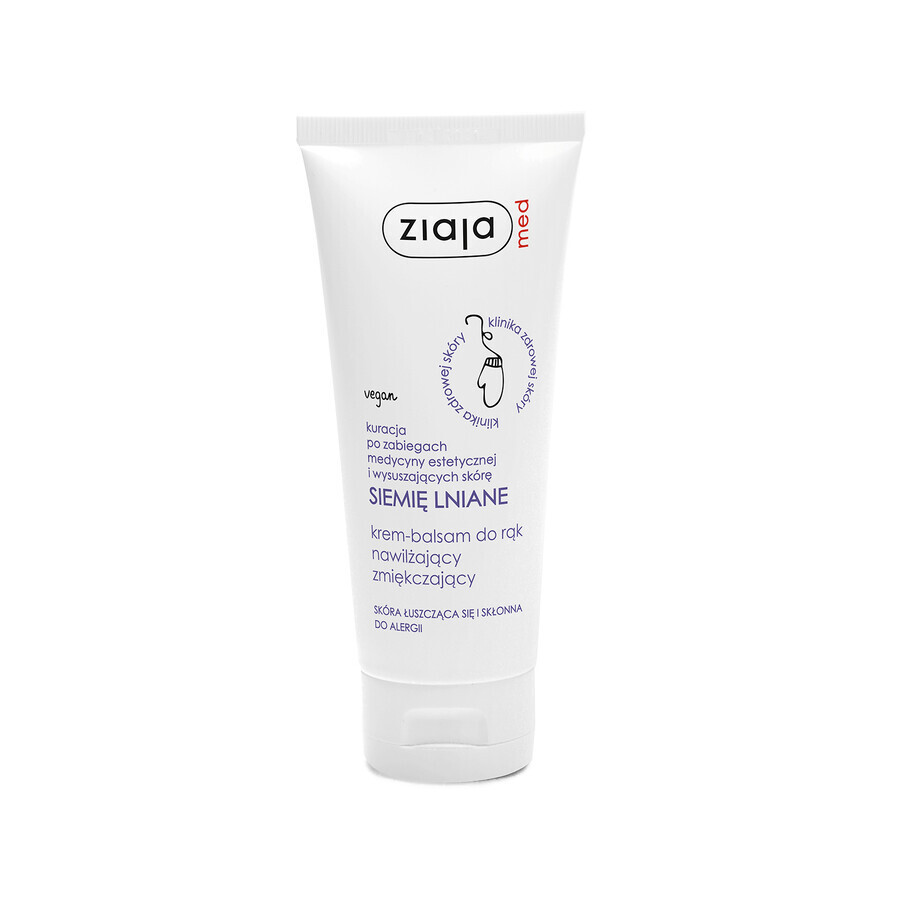 Shop Ziaja Med Siemię Lniane, feuchtigkeitsspendende und weichmachende Handcreme-Balsam, schuppige und zu Allergien neigende Haut, 100 ml Ziaja Med Siemię Lniane, feuchtigkeitsspendende und weichmachende Handcreme-Balsam, schuppige und zu Allergien neigende Haut, 100 ml