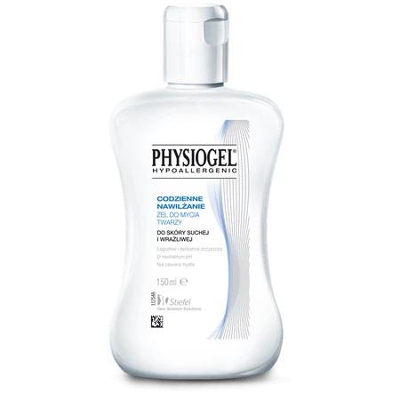 Physiogel Hidratación Diaria, gel limpiador facial, piel seca y sensible, 150 ml