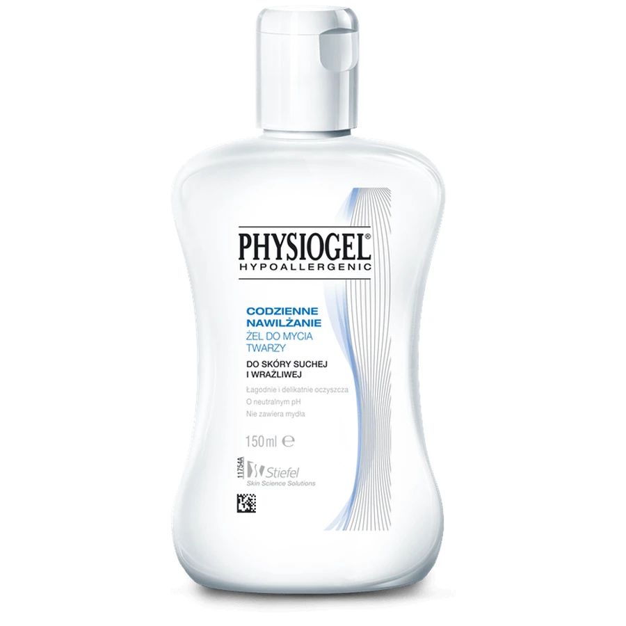 Physiogel Hidratación Diaria, gel limpiador facial, piel seca y sensible, 150 ml
