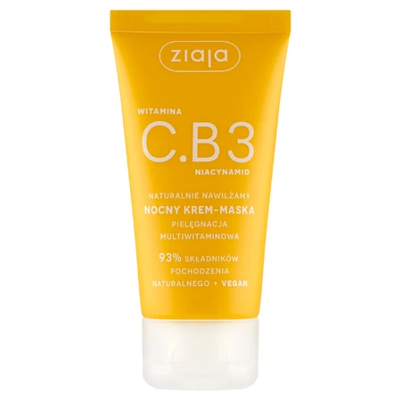 Ziaja Vitamine C.B3 Niacinamide, nachtcrème-masker voor het gezicht, 50 ml