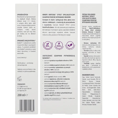 Biotebal Effect, gespecialiseerde shampoo tegen haaruitval, 200 ml