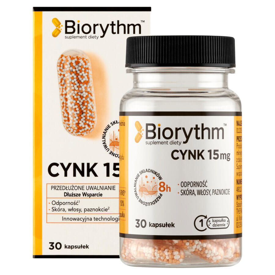 Buy Biorythm Zinc 15 mg, 30 capsules Biorythm Zinc 15 mg, 30 capsules