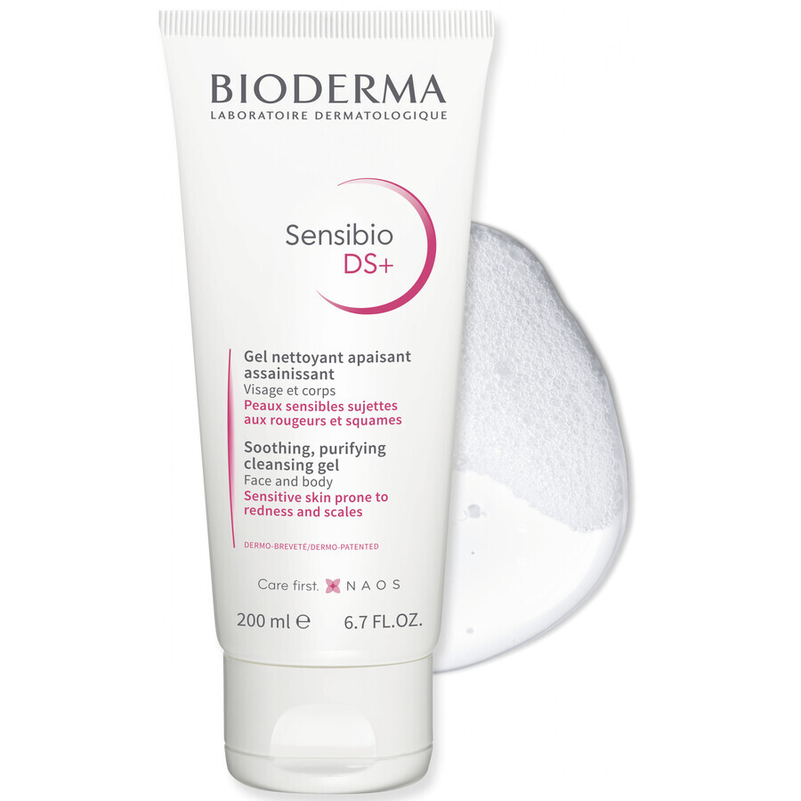 Bioderma Sensibio DS+, gel limpiador suave para el rostro, 200 ml