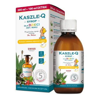 Kaszle-Q, sirop aux herbes contre la toux et l'immunité affaiblie, pour les enfants, à partir de 1 an, 300 ml