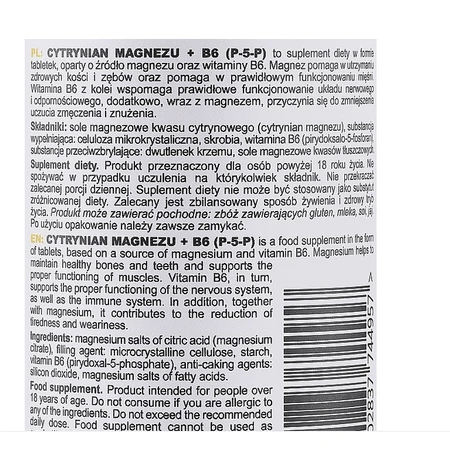 SFD Citrato de magnesio + B6 (P-5-P), 180 comprimidos