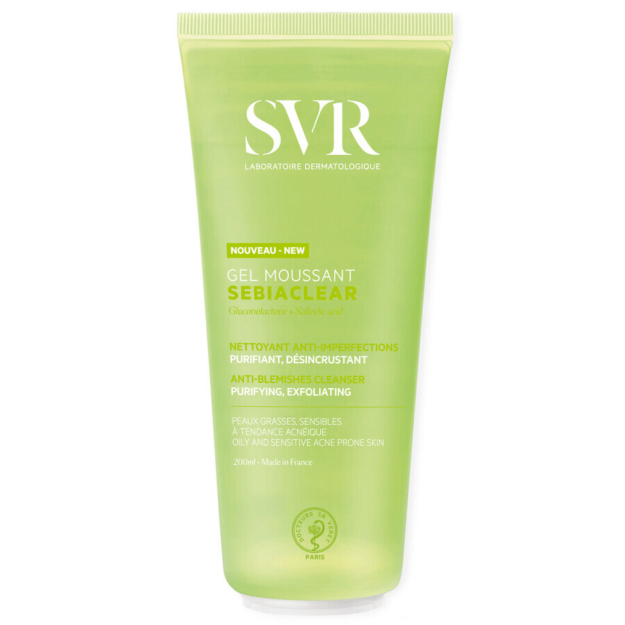 SVR Sebiaclear, reinigingsgelschuim, reinigende poriën, 200 ml