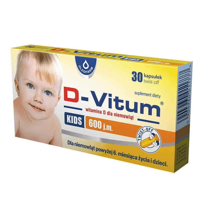 Buy D-Vitum Kids 600 IU, vitamin D for infants over 6 months and children, 30 twist capsules D-Vitum Kids 600 IU, vitamin D for infants over 6 months and children, 30 twist capsules