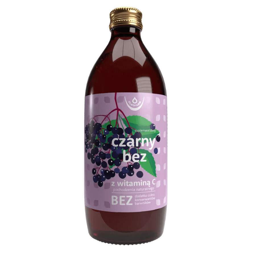 Cumpără Oleofarm Black Elderberry cu vitamina C, 500 ml Oleofarm Black Elderberry cu vitamina C, 500 ml
