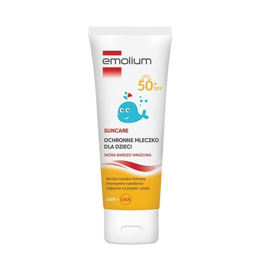 Shop Emolium Suncare Mleczko ochronne dla dzieci skóra bardzo wraliwa SPF 50+ od 1 roku ycia, 125 ml Emolium Suncare Mleczko ochronne dla dzieci skóra bardzo wraliwa SPF 50+ od 1 roku ycia, 125 ml