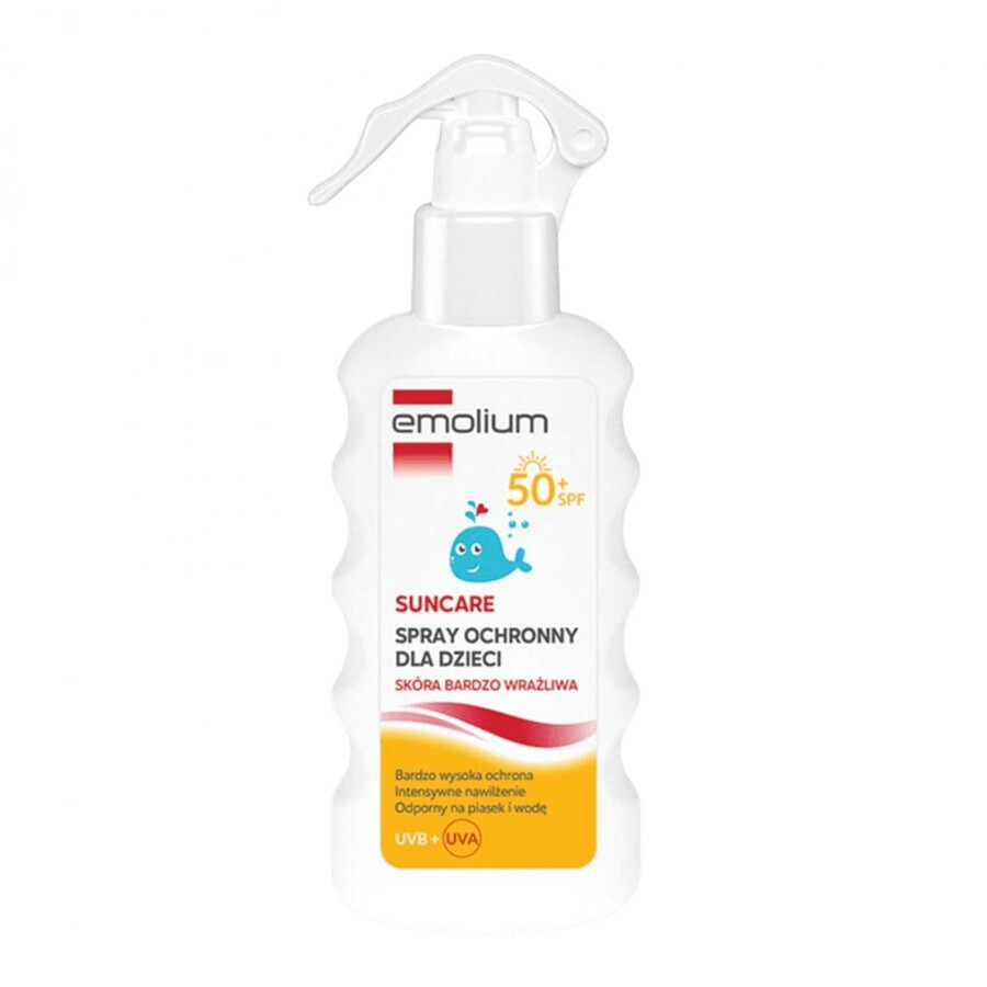 Cumpără Emolium Suncare, Spray de protecție pentru copii începând cu vârsta de 1 an, SPF 50+, 175 ml Emolium Suncare, Spray de protecție pentru copii începând cu vârsta de 1 an, SPF 50+, 175 ml