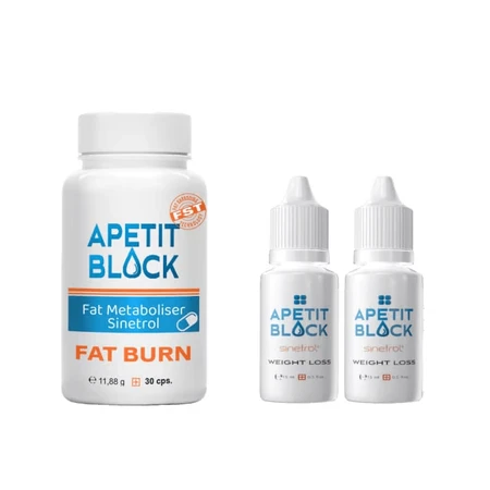 Apetit Block Sinetrol Set 30 capsules + 2 flesjes x 15 ml - voor gewichtsverlies