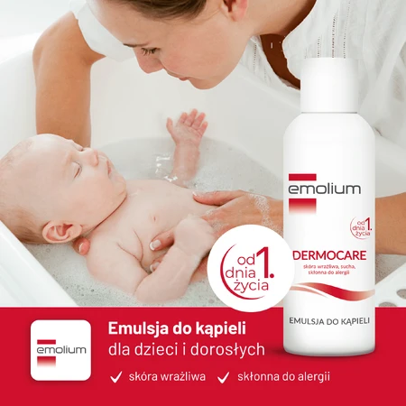Emolium Dermocare, bademulsie, vanaf dag 1 van het leven, 400 ml VERONTREINIGDE VERPAKKING