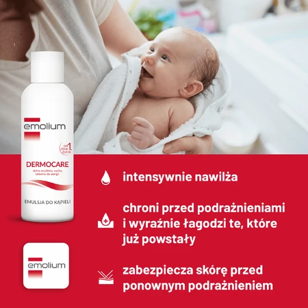 Emolium Dermocare, bademulsie, vanaf dag 1 van het leven, 400 ml VERONTREINIGDE VERPAKKING