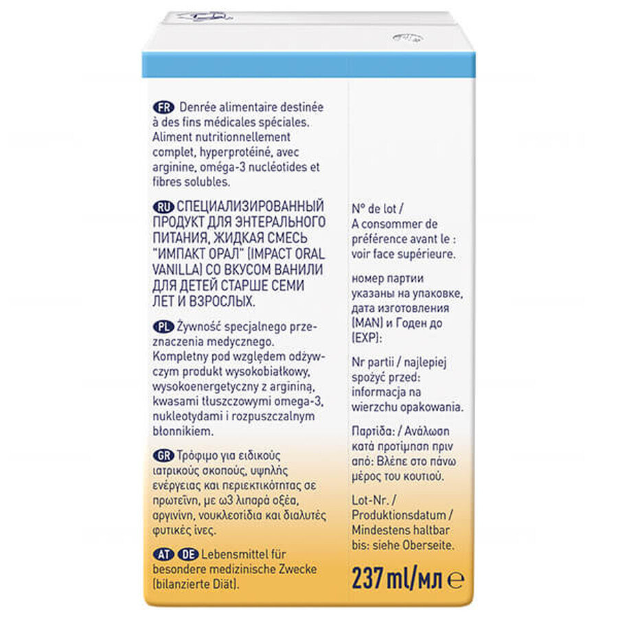 Impact Oral, preparato nutrizionale, aroma di vaniglia, 3 x 237 ml DATA SCORTA