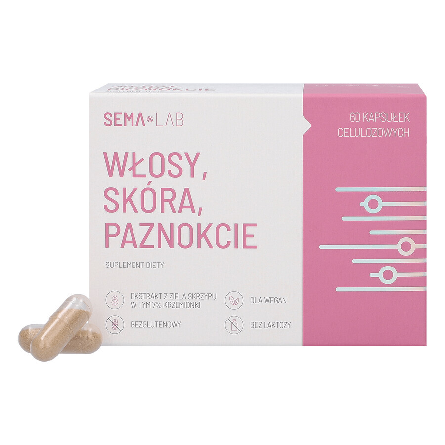 SEMA Lab Păr, piele, unghii, 60 capsule de celuloză SHORT DATE