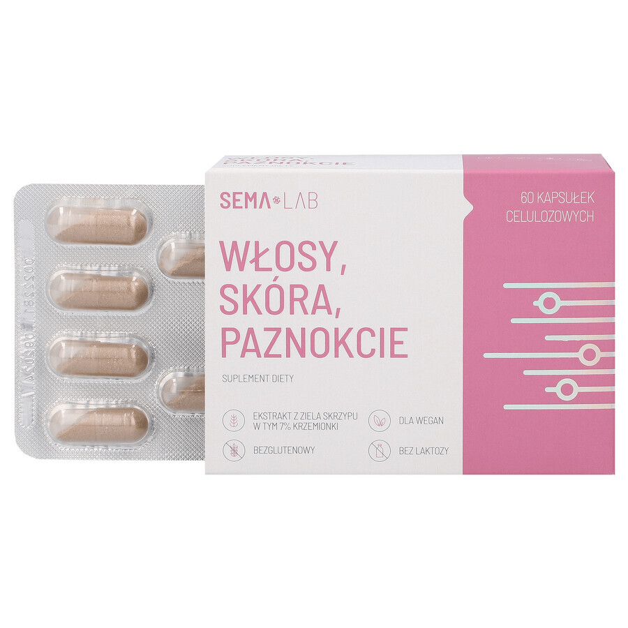 SEMA Lab Păr, piele, unghii, 60 capsule de celuloză SHORT DATE