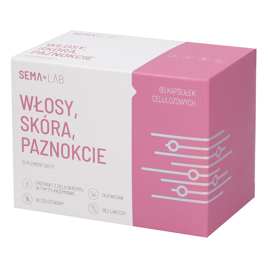 SEMA Lab Păr, piele, unghii, 60 capsule de celuloză SHORT DATE