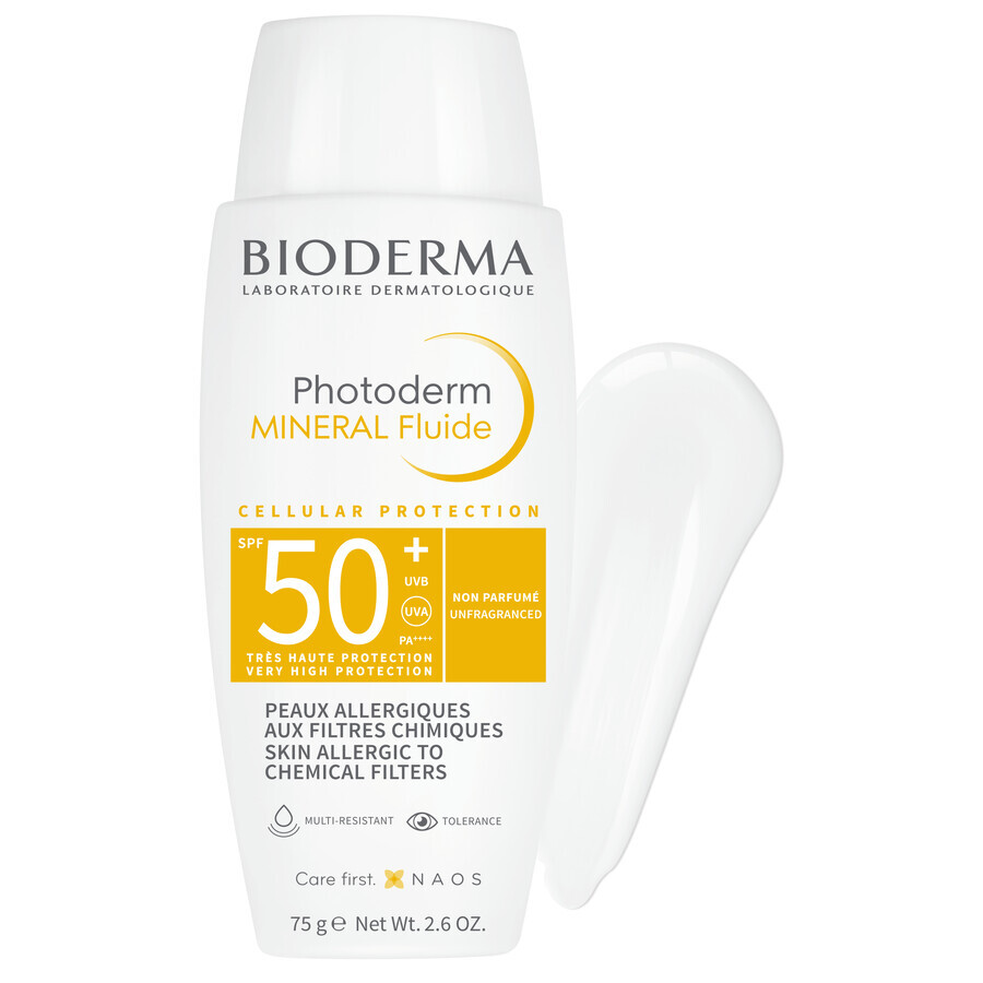 Fluid mineral protector Bioderma Photoderm, SPF 50+, 75 g, Naos