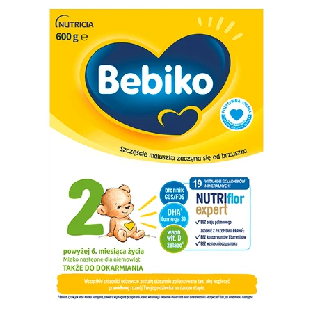 Bebiko 2 Leche de continuación Nutriflor Expert, más de 6 meses, 600 g PAQUETE DEFECTUADO